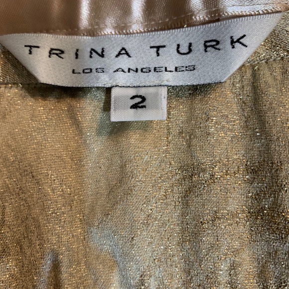 Trina Turk Gold Pleated Shaye skirt - Picture 4 of 4